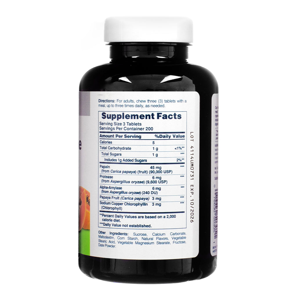 American Health Papaya Enzyme with Chlorophyll Tablets - Image 2