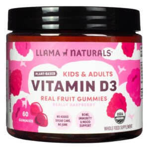 Llama Naturals Kids & Adult Real Fruit Vitamin D3 Gummies -  Raspberry