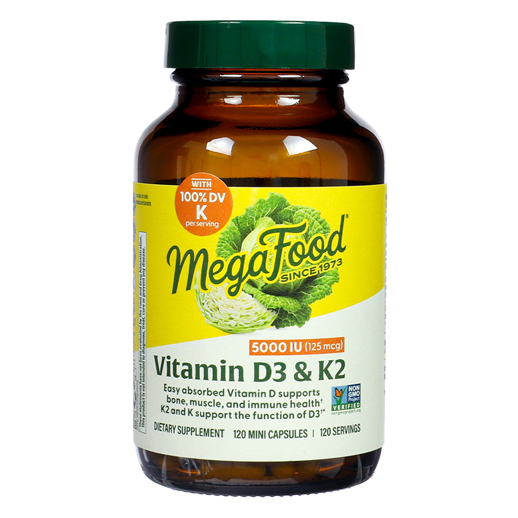 MegaFood Vitamin D3 5000IU with K & K2 Capsules - Image 2