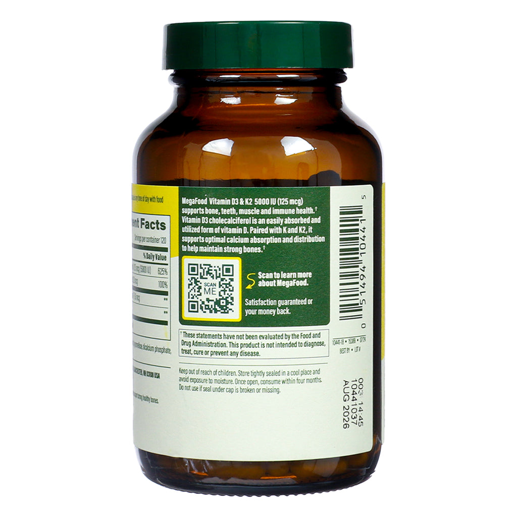 MegaFood Vitamin D3 5000IU with K & K2 Capsules - Image 4