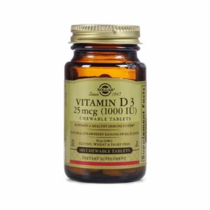 Solgar Vitamin D3 (Cholecalciferol) 25mcg (1000 IU) Chewable Tablets