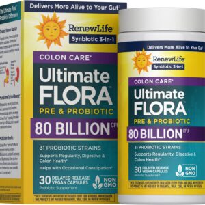 Renew Life Ultimate Flora Colon Care Probiotic Capsules 80 Billion CFU